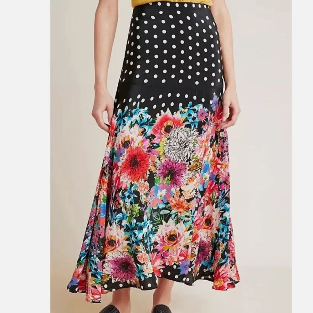 NWT Anthropologie Tolani | Viscose Pattern Play Floral Polka Dot Maxi | Small